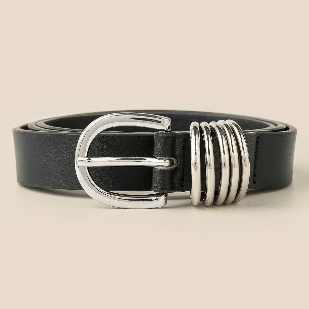 Multi Ring Leather Belt