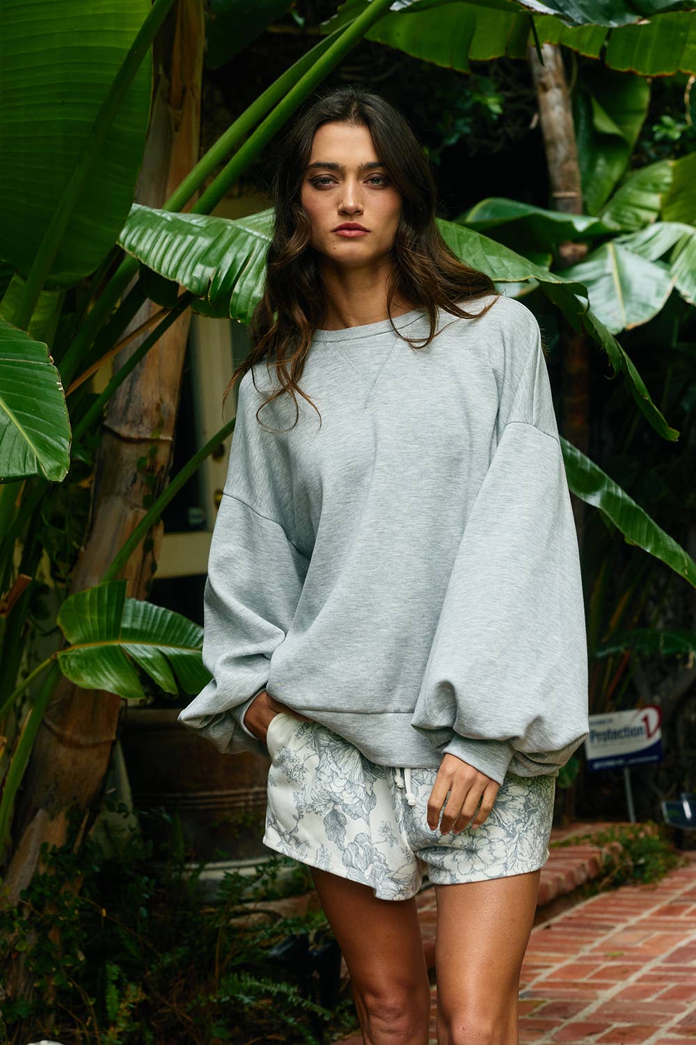 Floral Print Relaxed Lounge Shorts