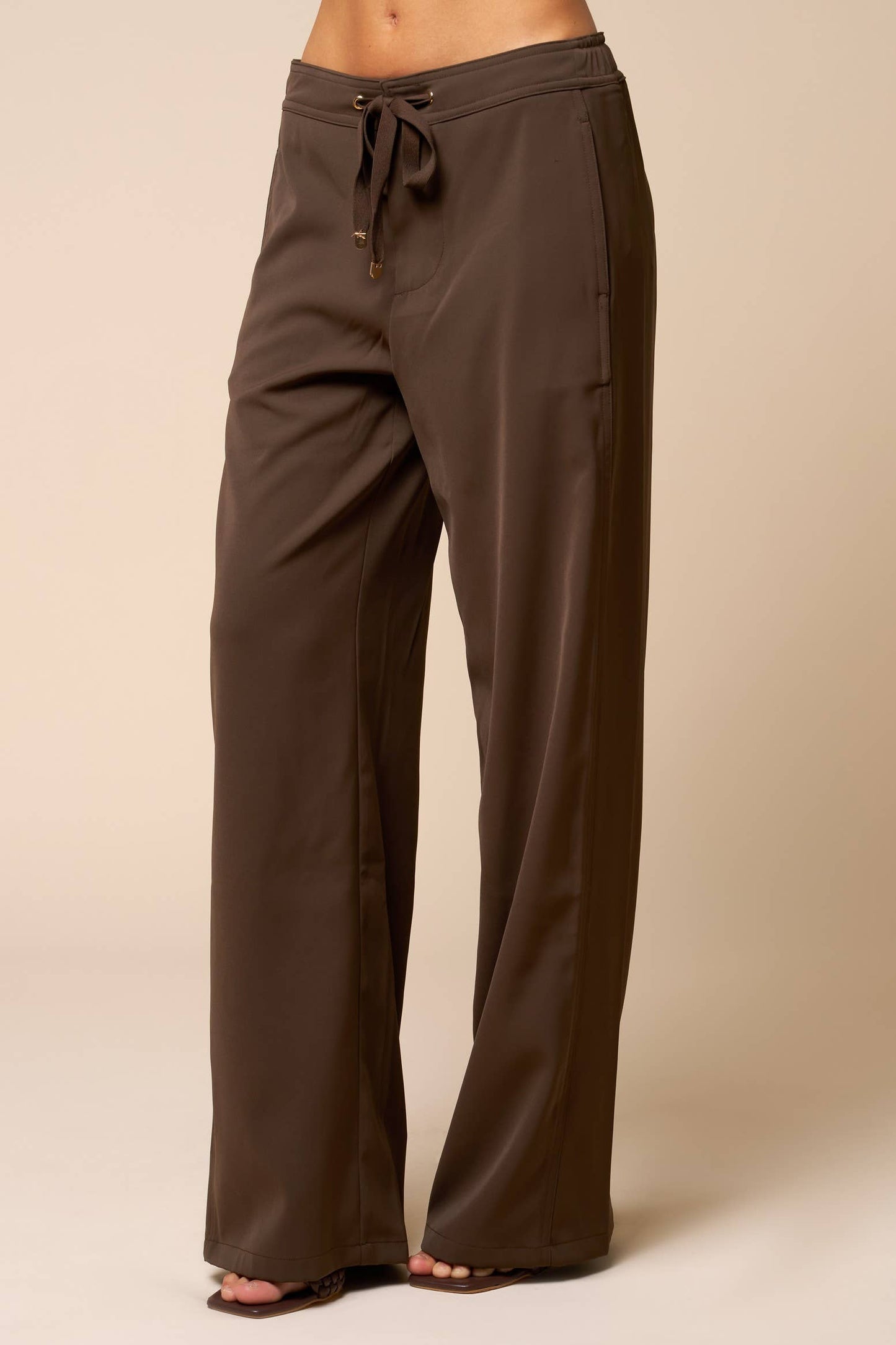Wide Leg Draw String Pants With Pockets