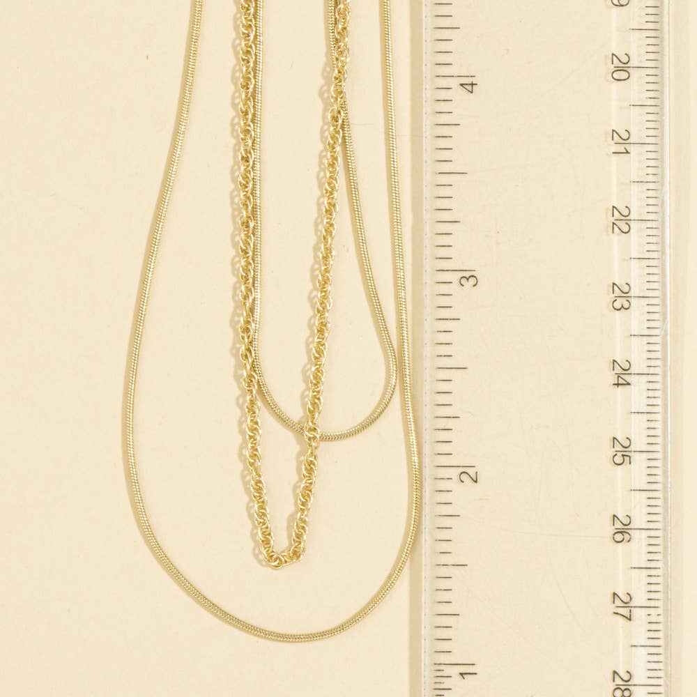 Layered Snake Rope Chain Necklace