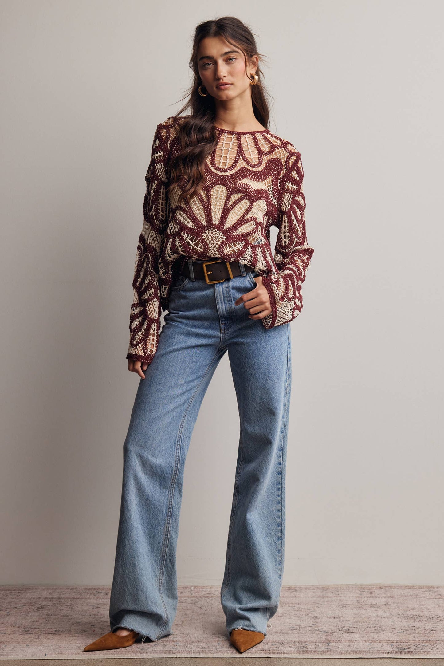 Crochet Floral Pattern Sweater