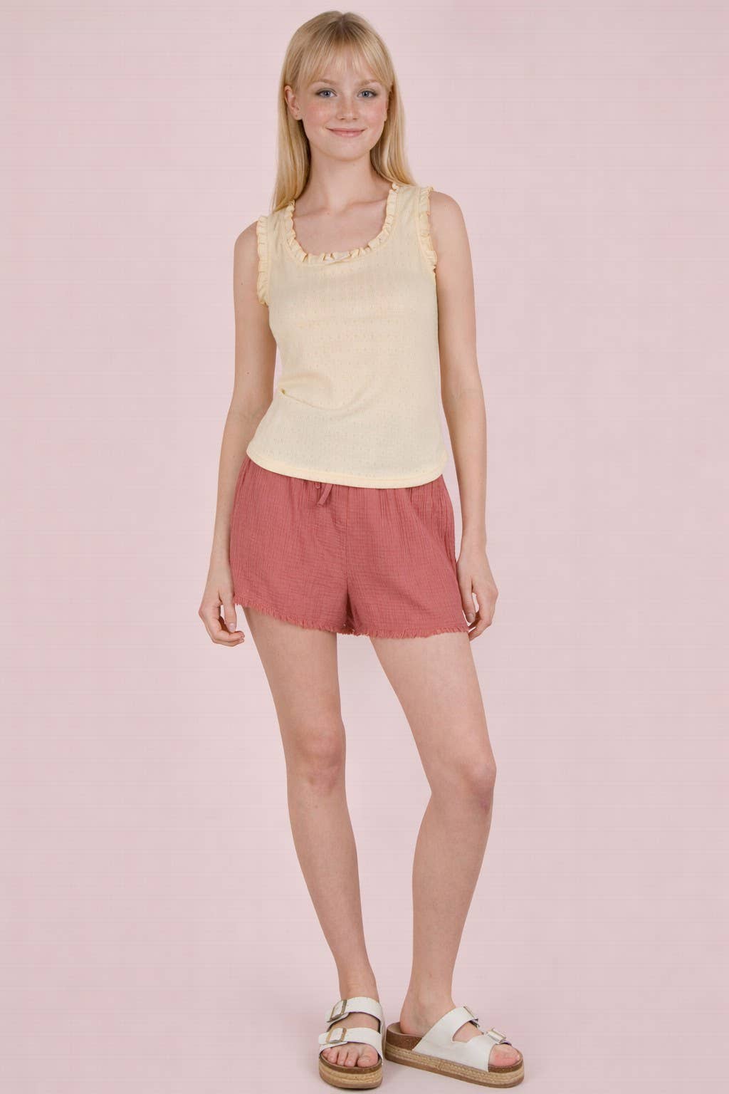 Cotton Gauze Shorts W/ Front Tie