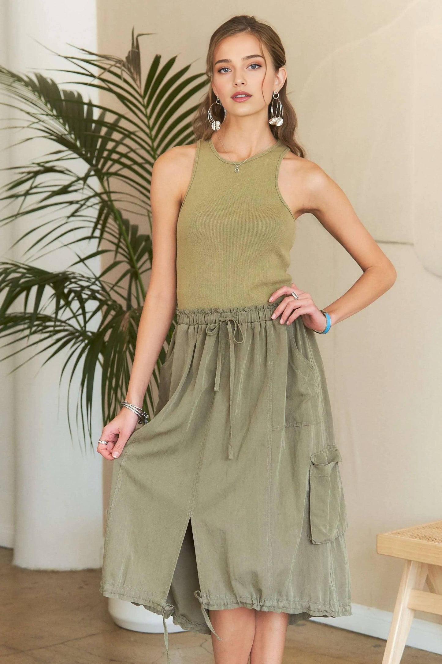 DRAWSTRING WASHED DRESS - CED3481