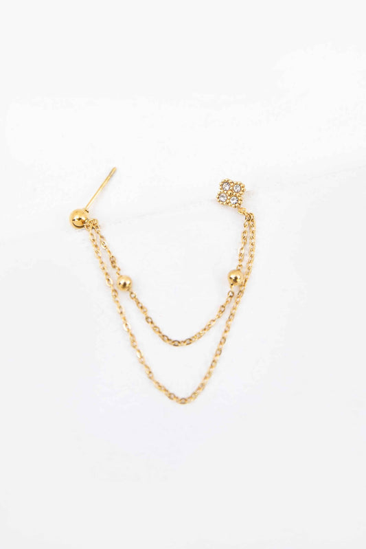 Double Piercing Drape Stud Earrings