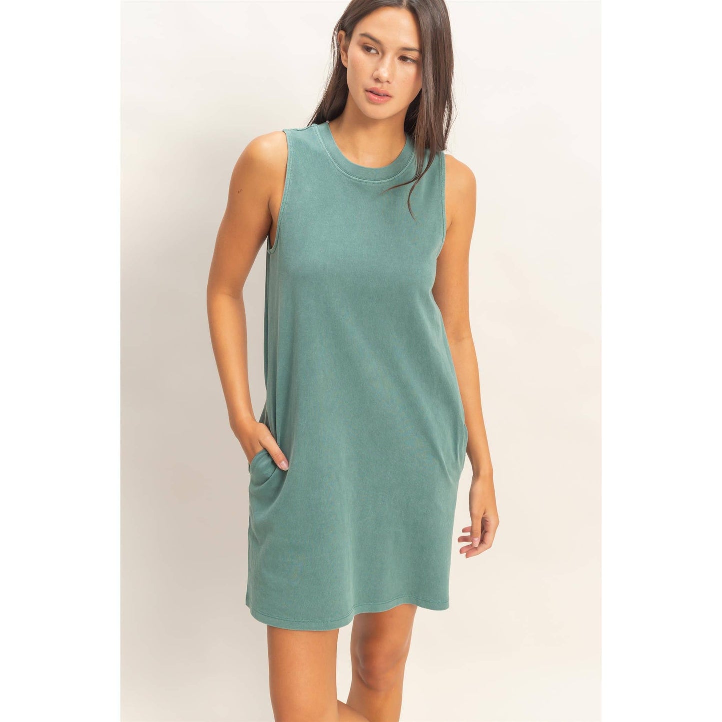 Pigment Dyed Sleeveless Mini Dres