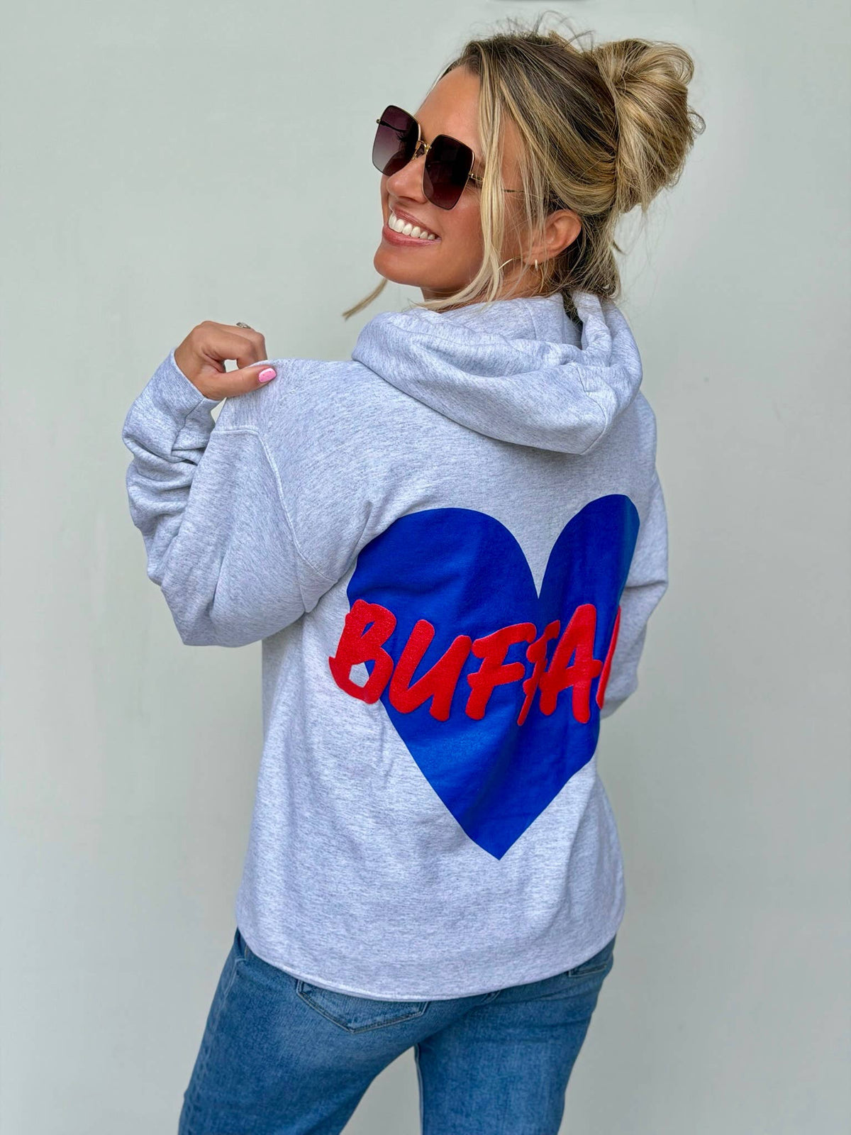 Buffalo Heart Puff Print Hoodie