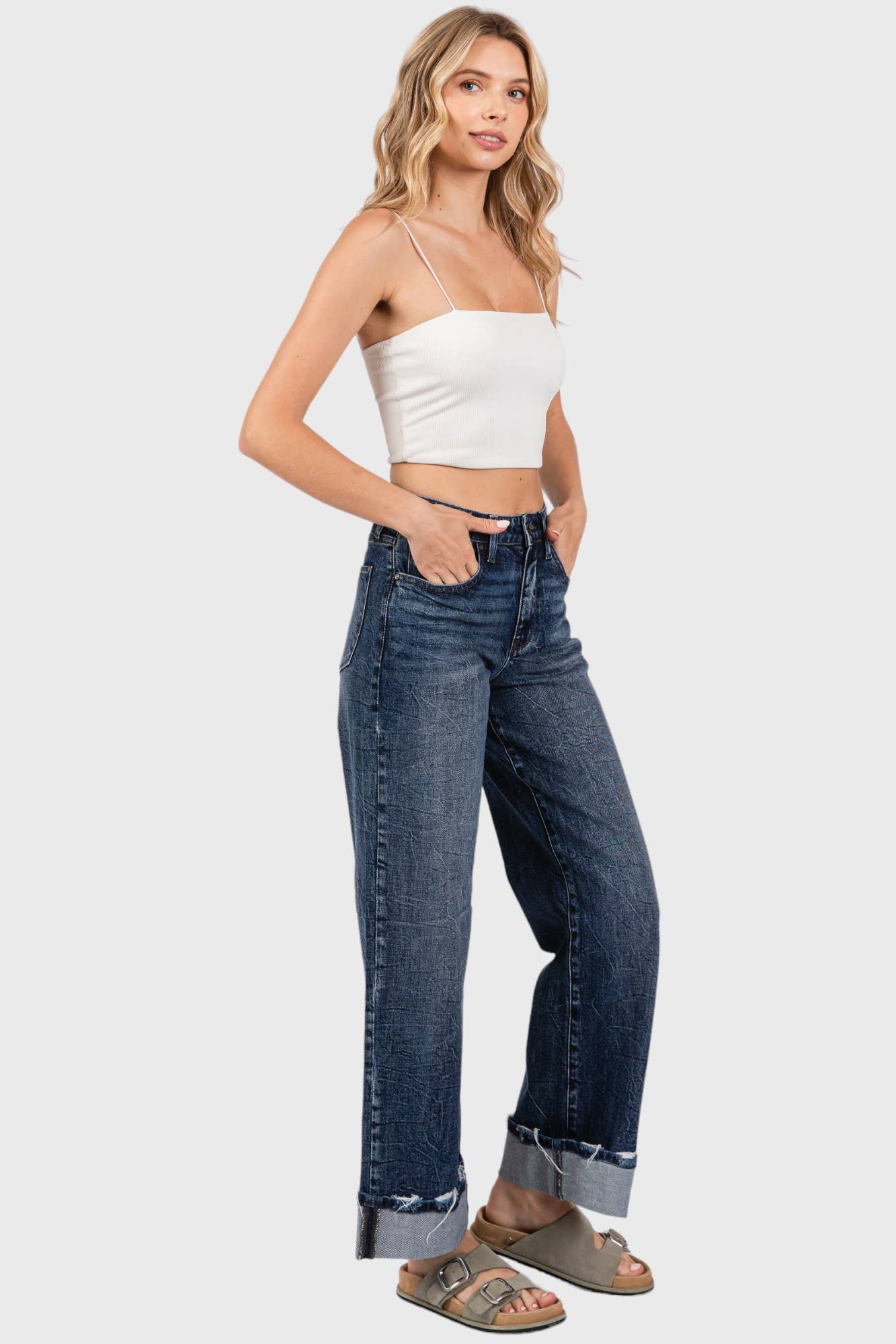 Cuffed Hem Denim