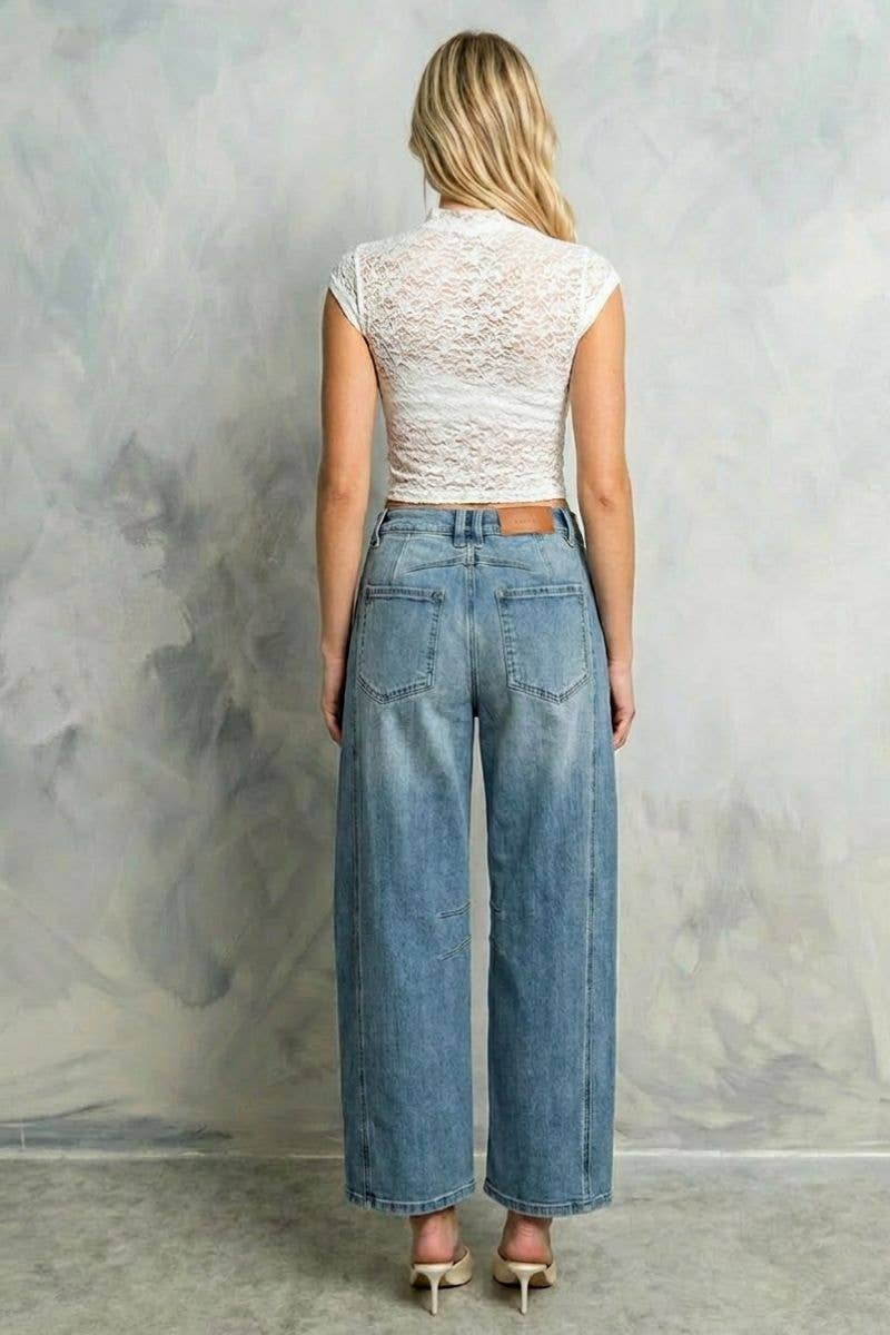 HIGH RISE RELAXED BARREL JEANS