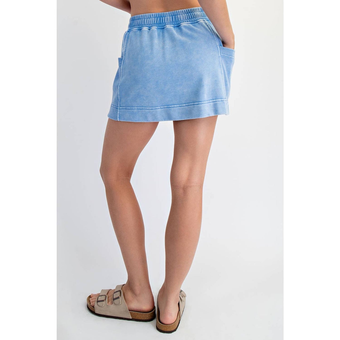 MINERAL WASHED SIDE POCKET SKORT