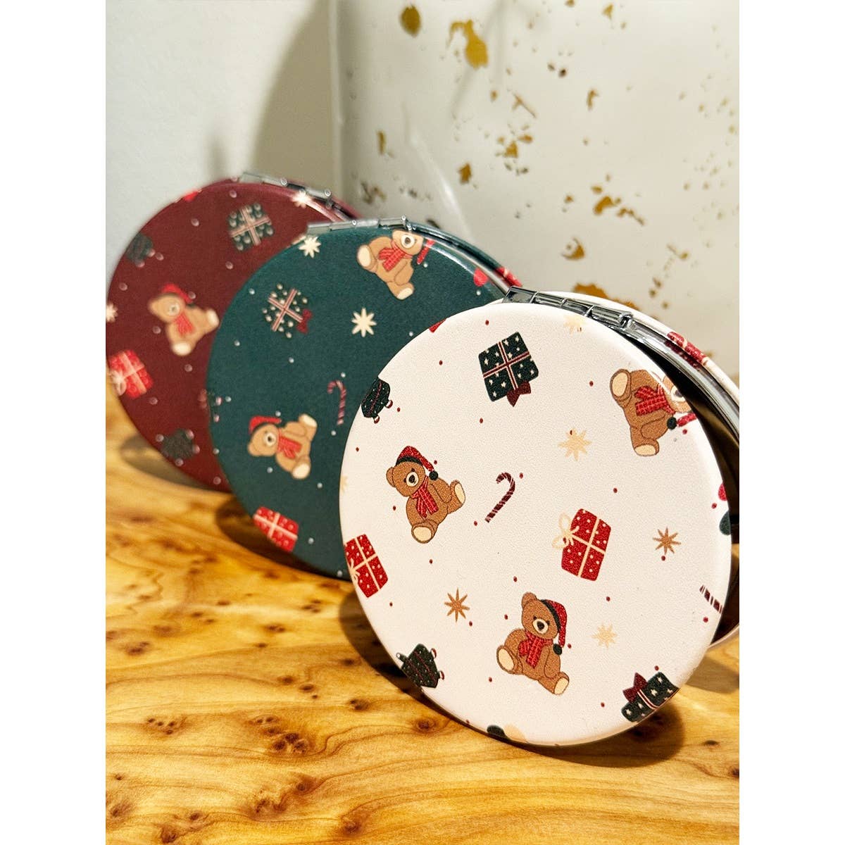 Christmas Santa Bear  Cosmetic Mirror