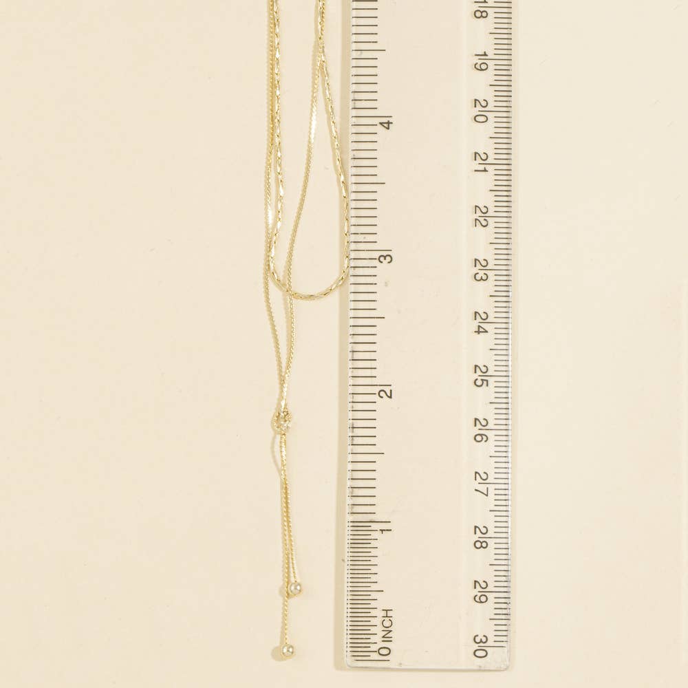 Dainty Double Layer Lariat Drop Necklace