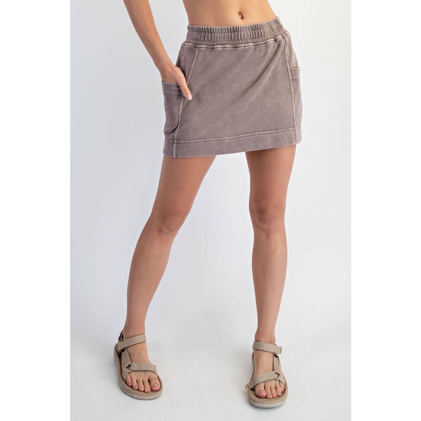 MINERAL WASHED SIDE POCKET SKORT