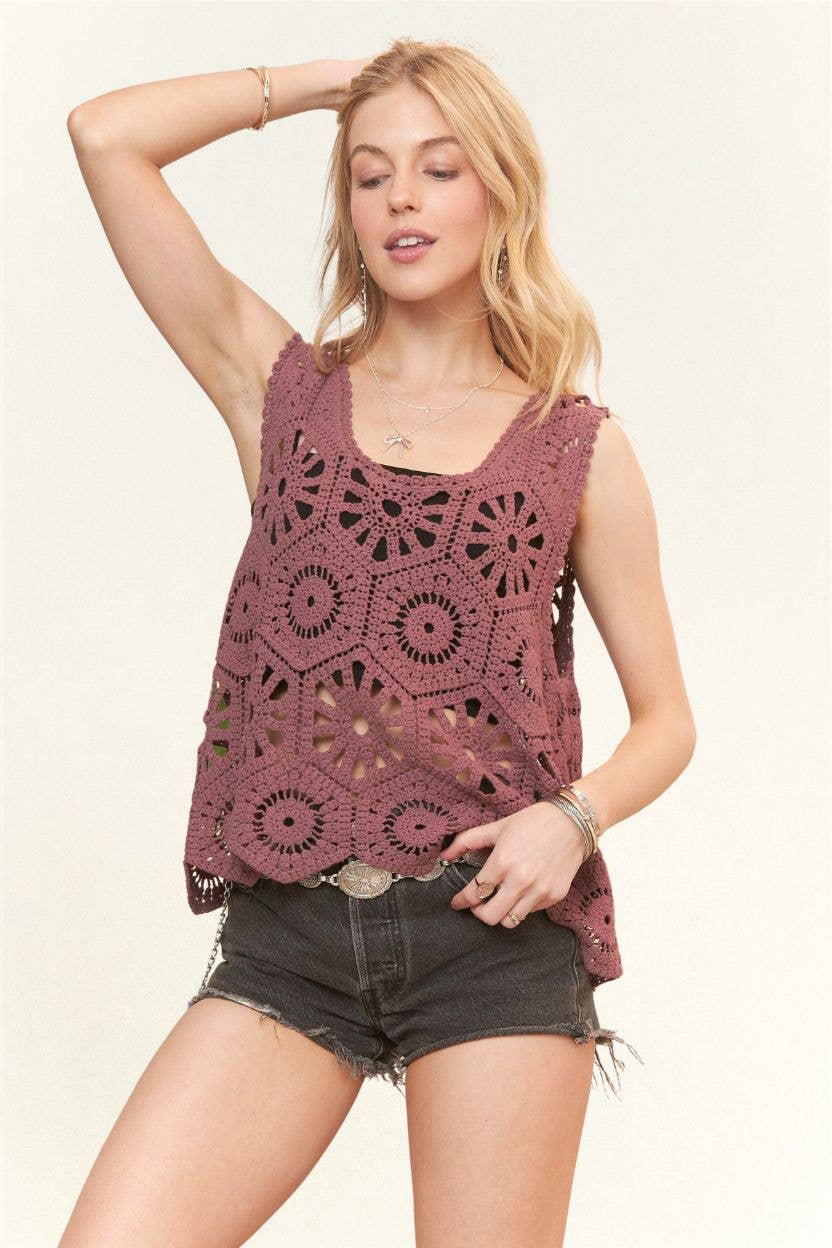 CASUAL CROCHET TANK TOP - CET3162
