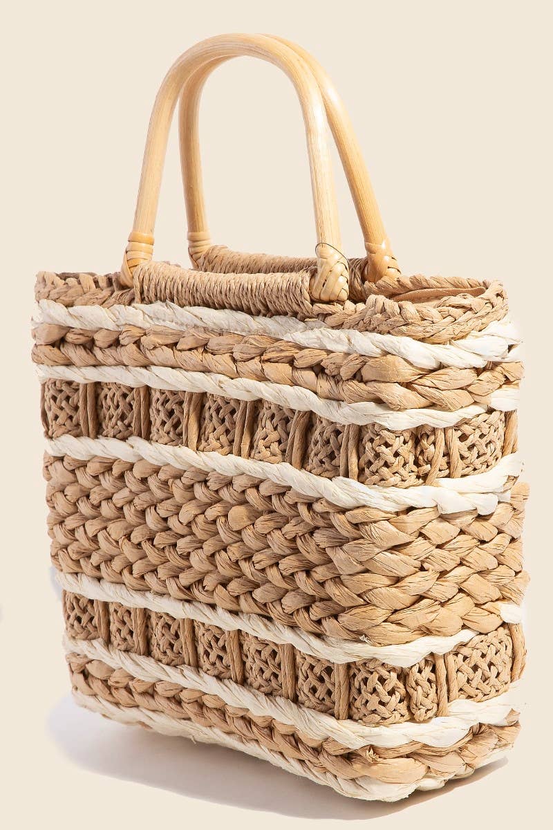 Intricate Basket Weave Square Hand Bag