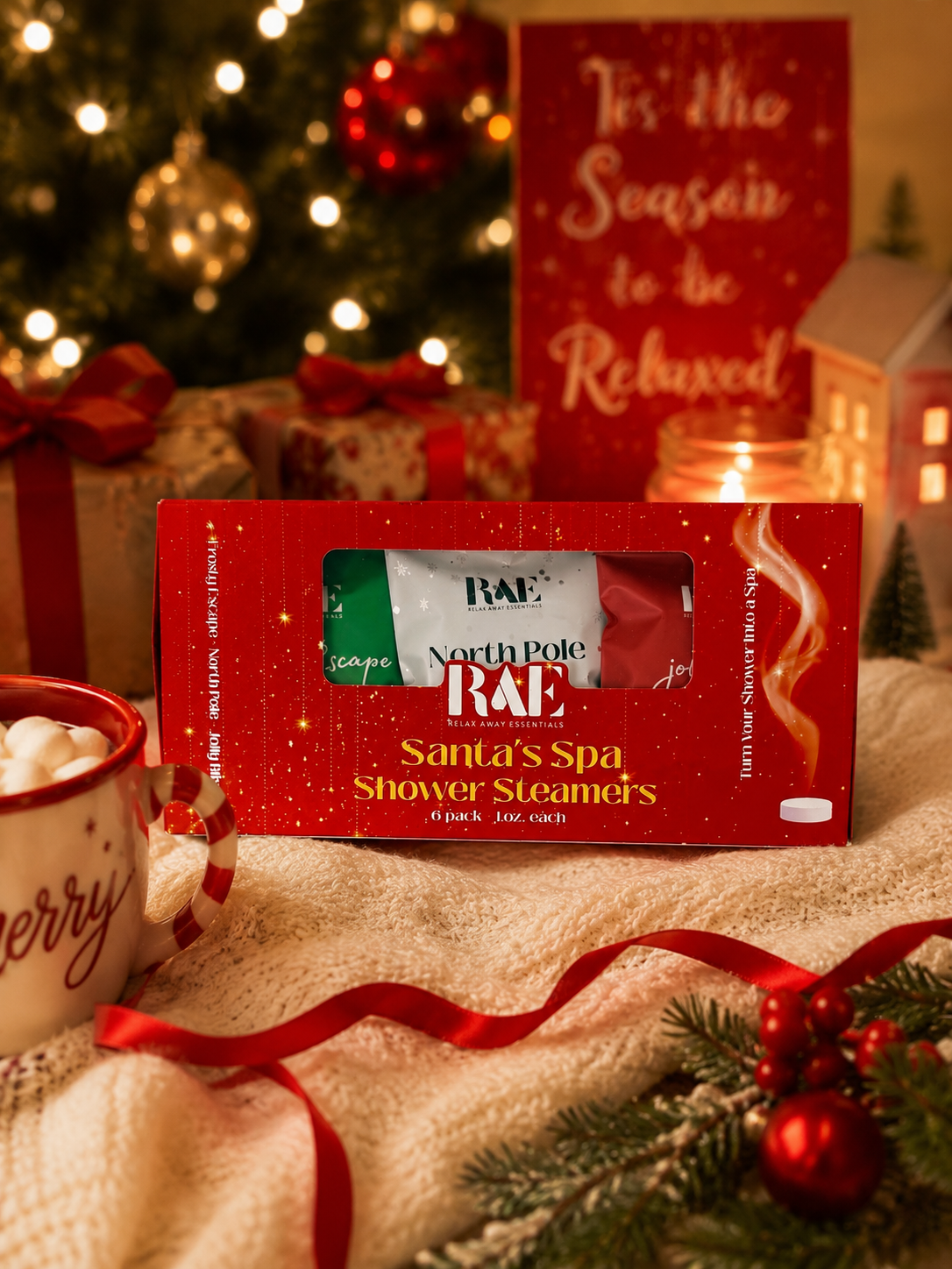 Santa's Spa Shower Steamers 6 Pack - Made in USA