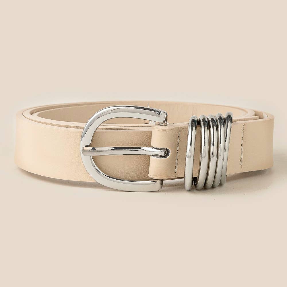 Multi Ring Leather Belt