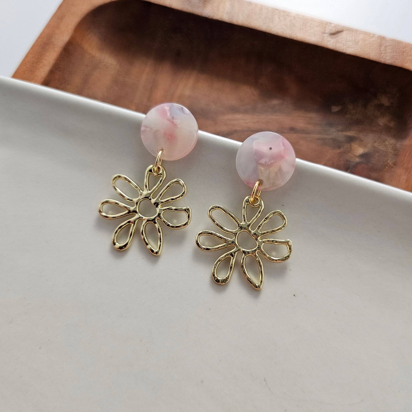 Lily Earrings - Iridescent Pastel // Spring, Summer, Flower