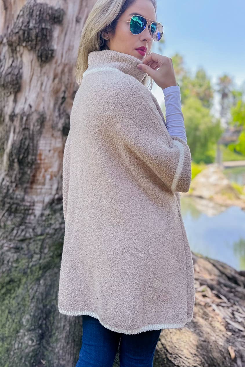 Zip-Up Knit Cardigan with Pockets