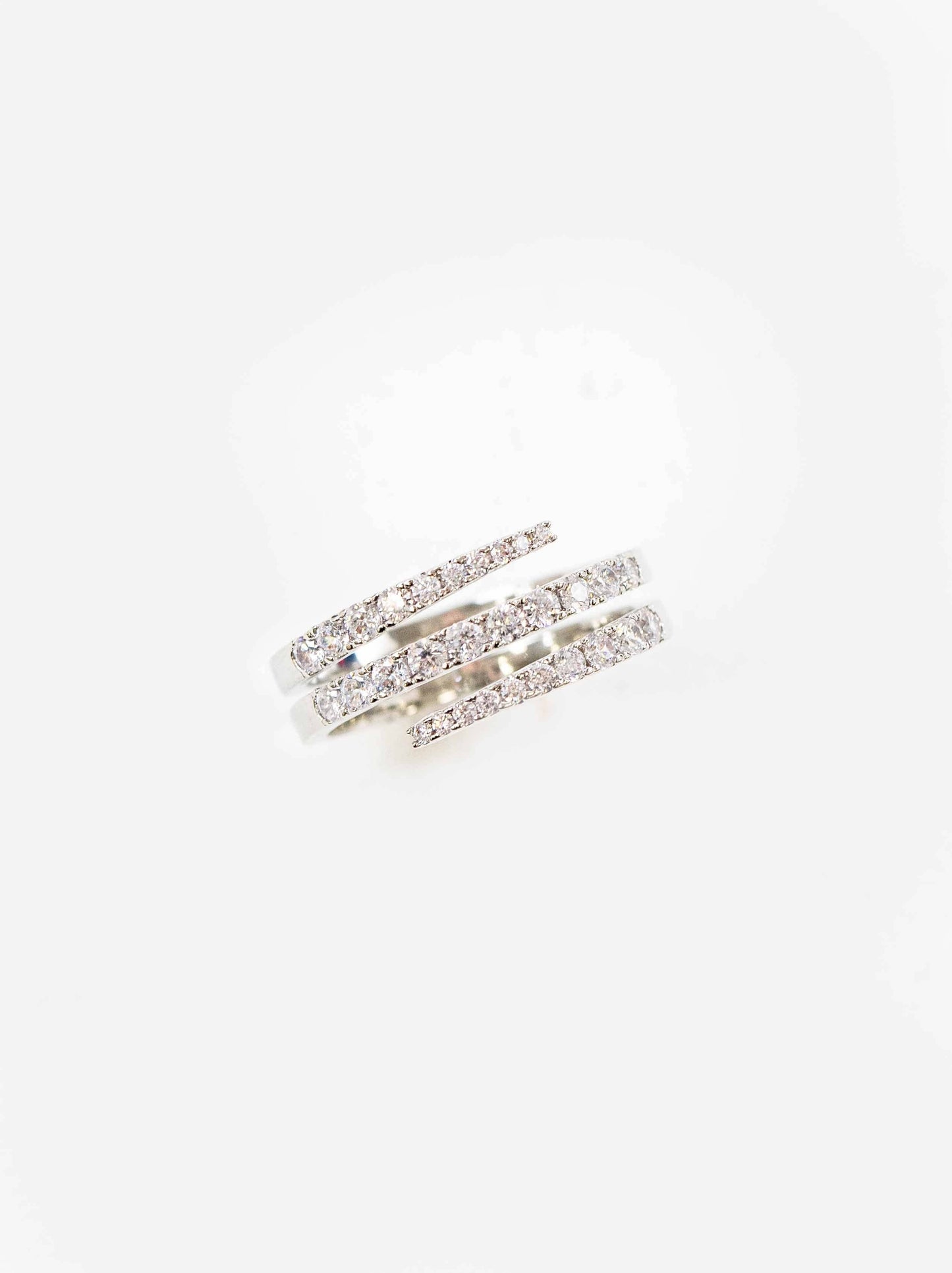 Stone Twist Adjustable Ring | Silver