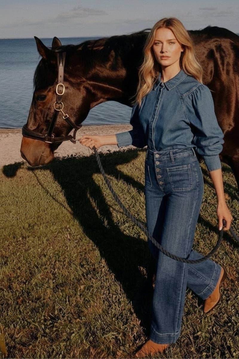 HIGH RISE TUMMY CONTROL PATCH POCKET HOLLY FLARE JEANS