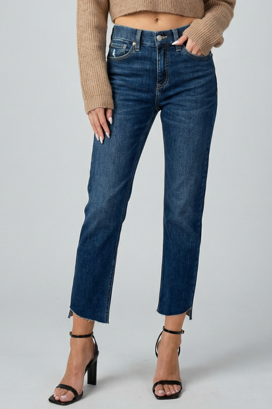 HIGH RISE TUMMY CONTROL STRAIGHT JEANS