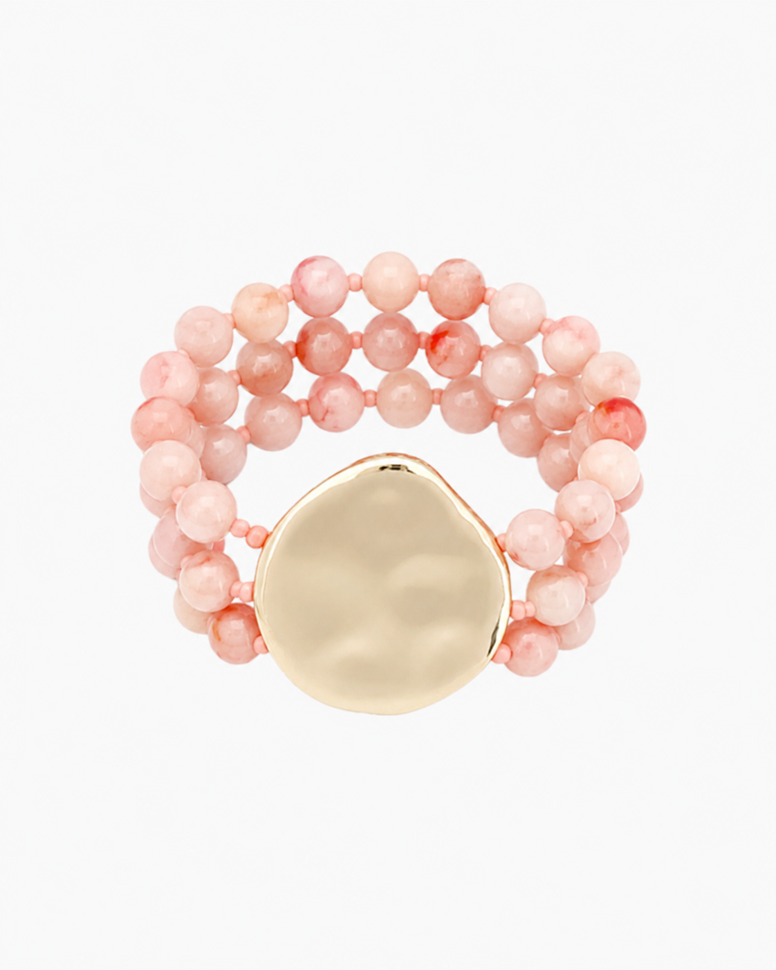 Organic Marbled Bead Layered Statement Bracelet