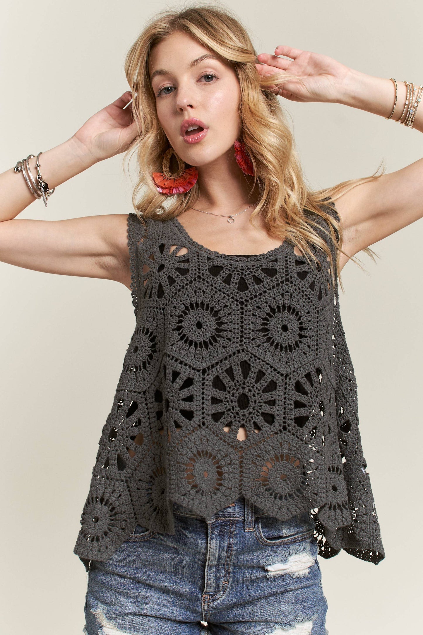 CASUAL CROCHET TANK TOP - CET3162