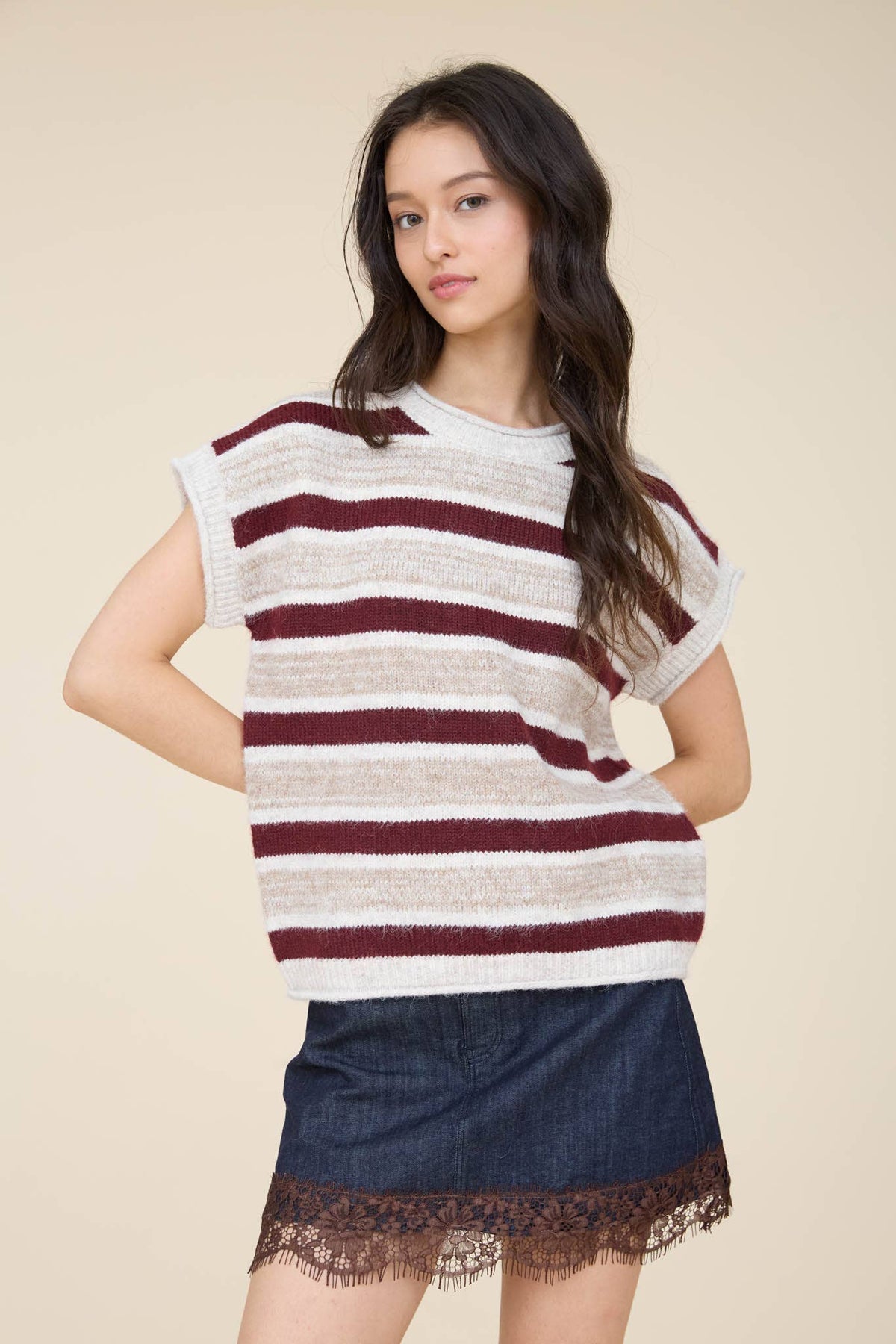 Marled knit sweater