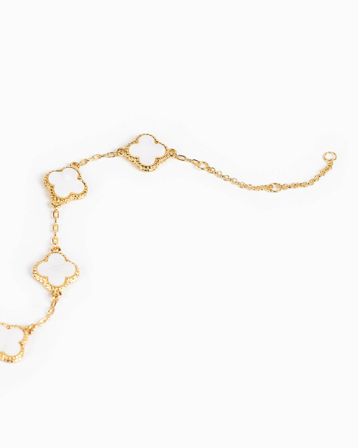 Double Sided Pearl Clover Chain Bracelets