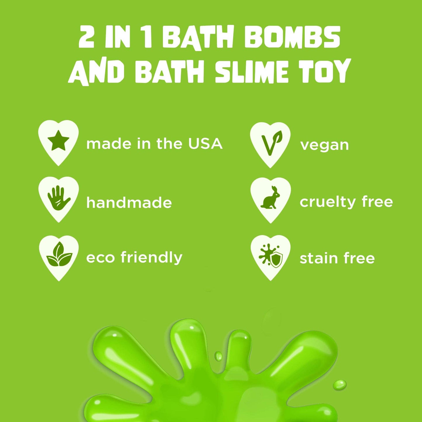 6 Pack Slime Bath Bombs Set with Squishy Slime Toy Inside