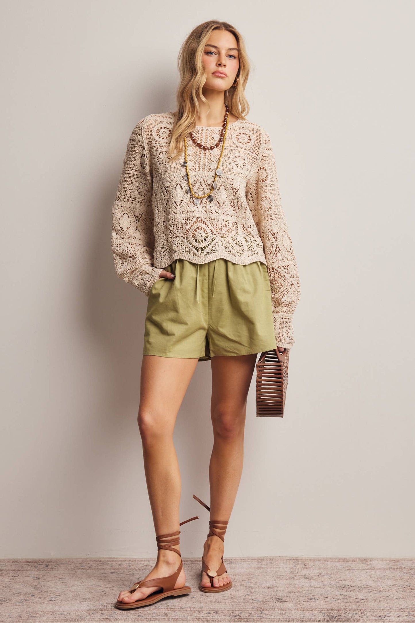 Drawstring Cotton Linen Shorts