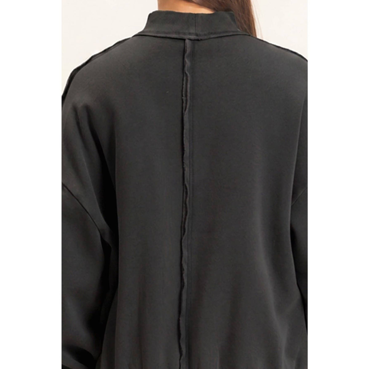 Acid Washed Mock Neck Sweatshirt