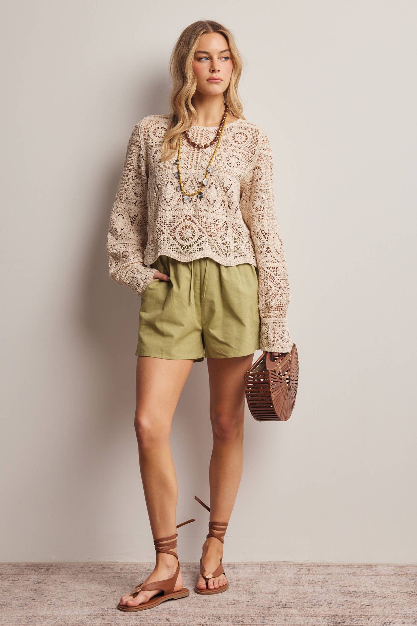 Drawstring Cotton Linen Shorts