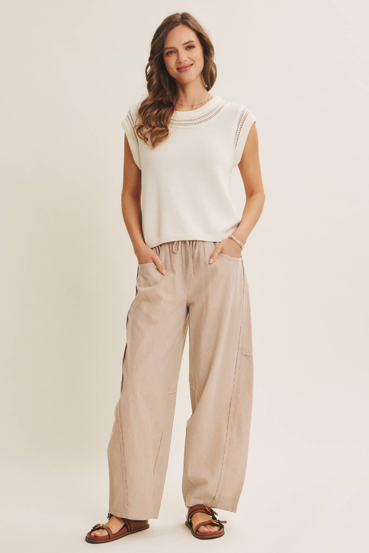 Barrel stripe pant