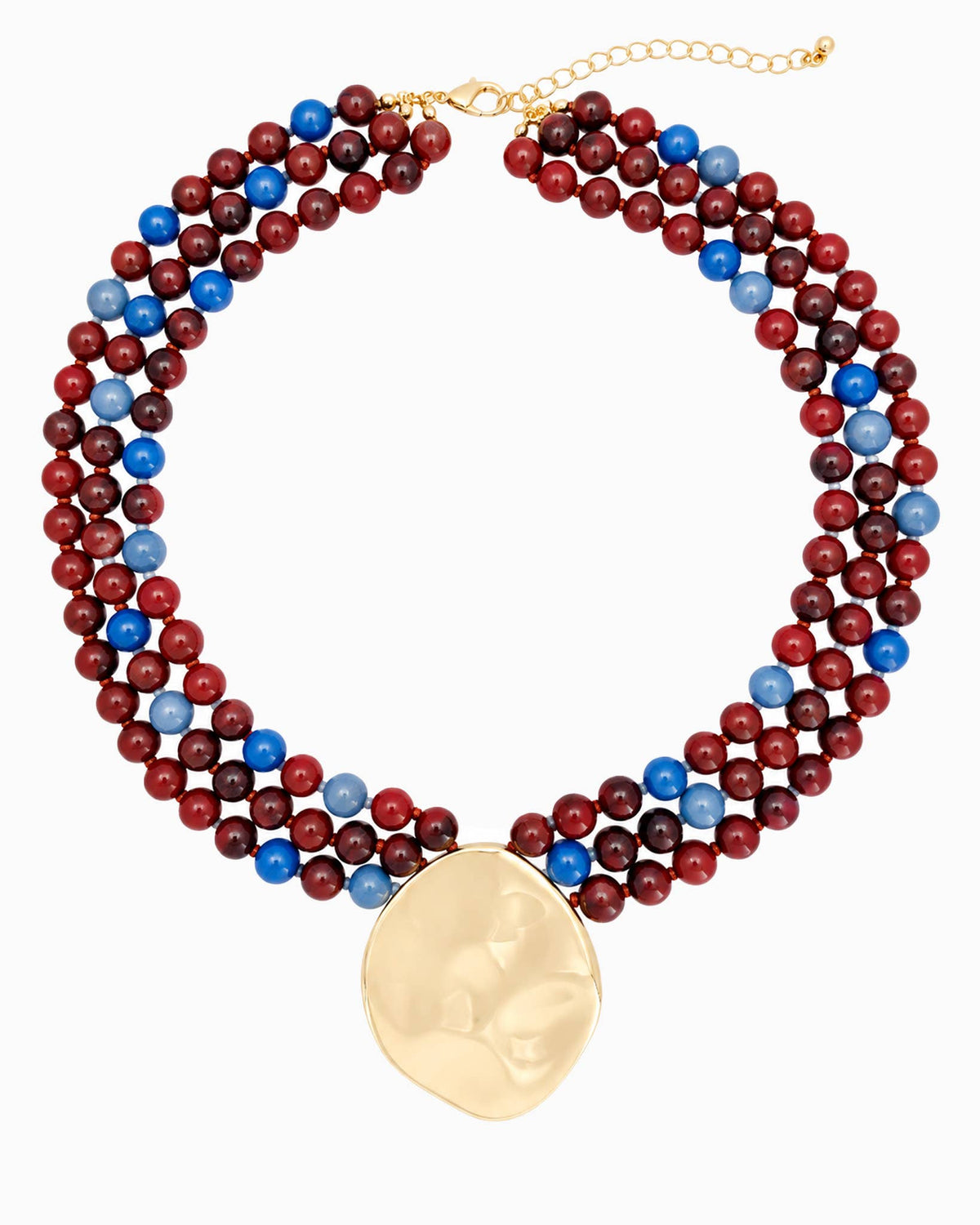 Organic Marbled Bead Layered Statement Necklace