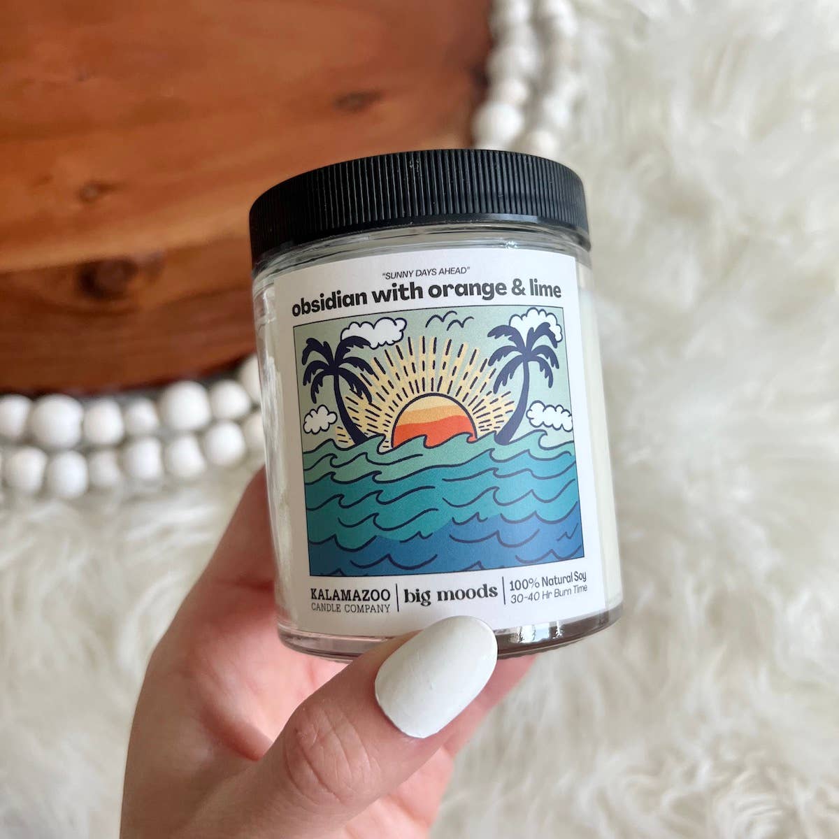 "Sunny Days Ahead" Obsidian with Orange & Lime - Soy Candle