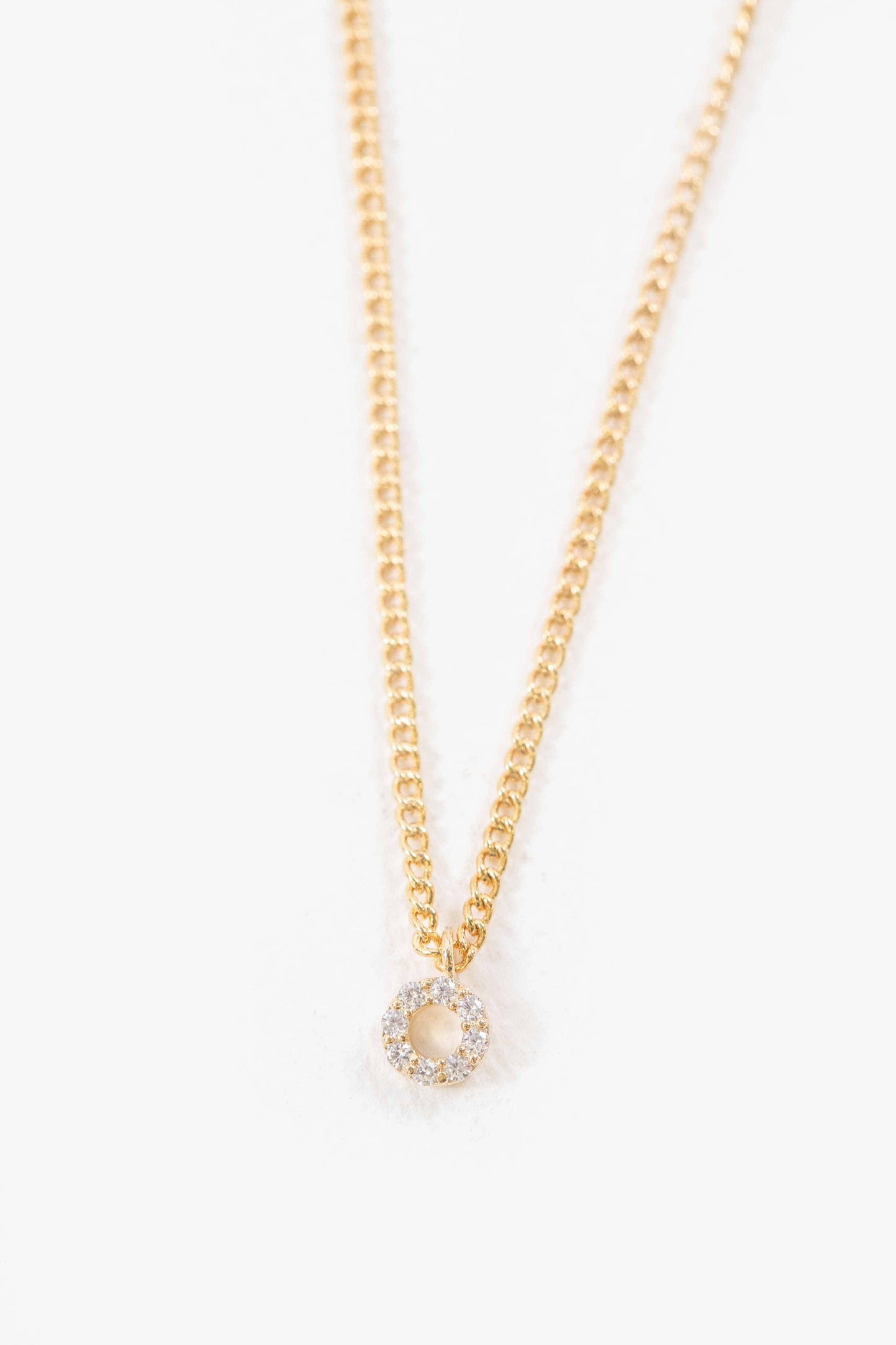Open Circle Charm Necklace | Gold