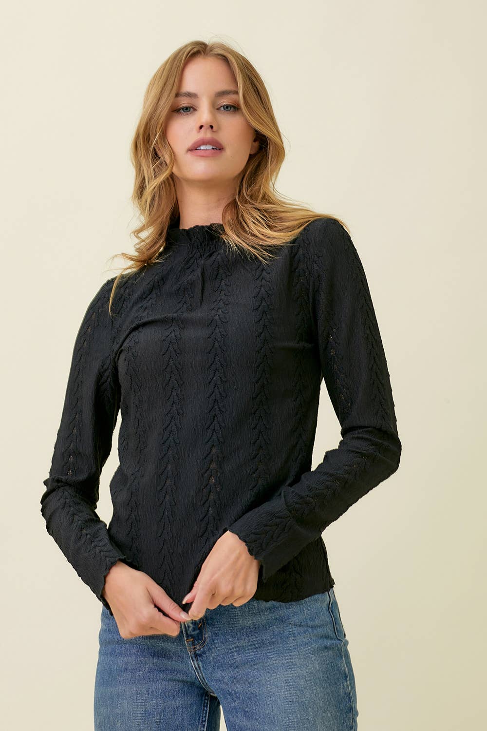 Lettuce Edge Textured Top