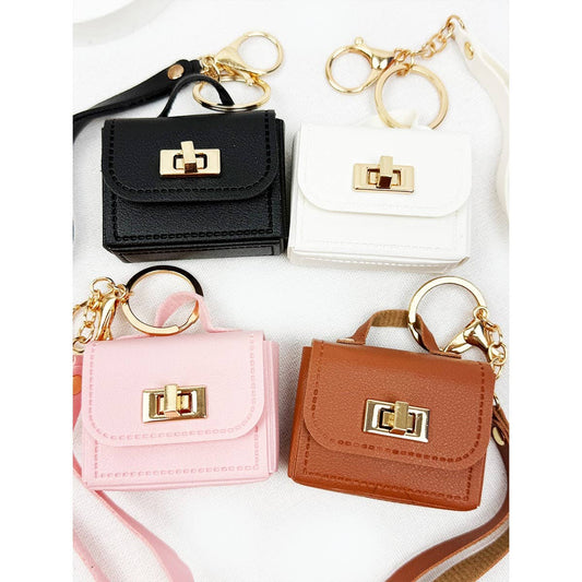 PU Leather Mini Coin Bag Key Chain