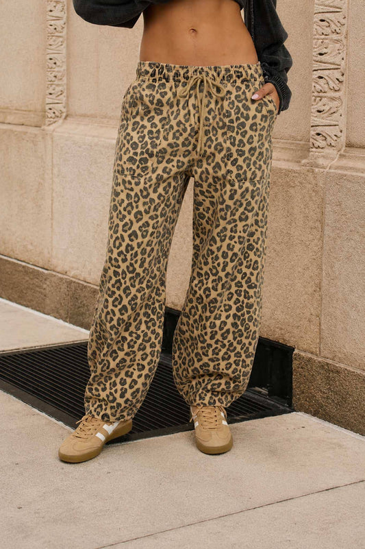 Leopard barrel pants