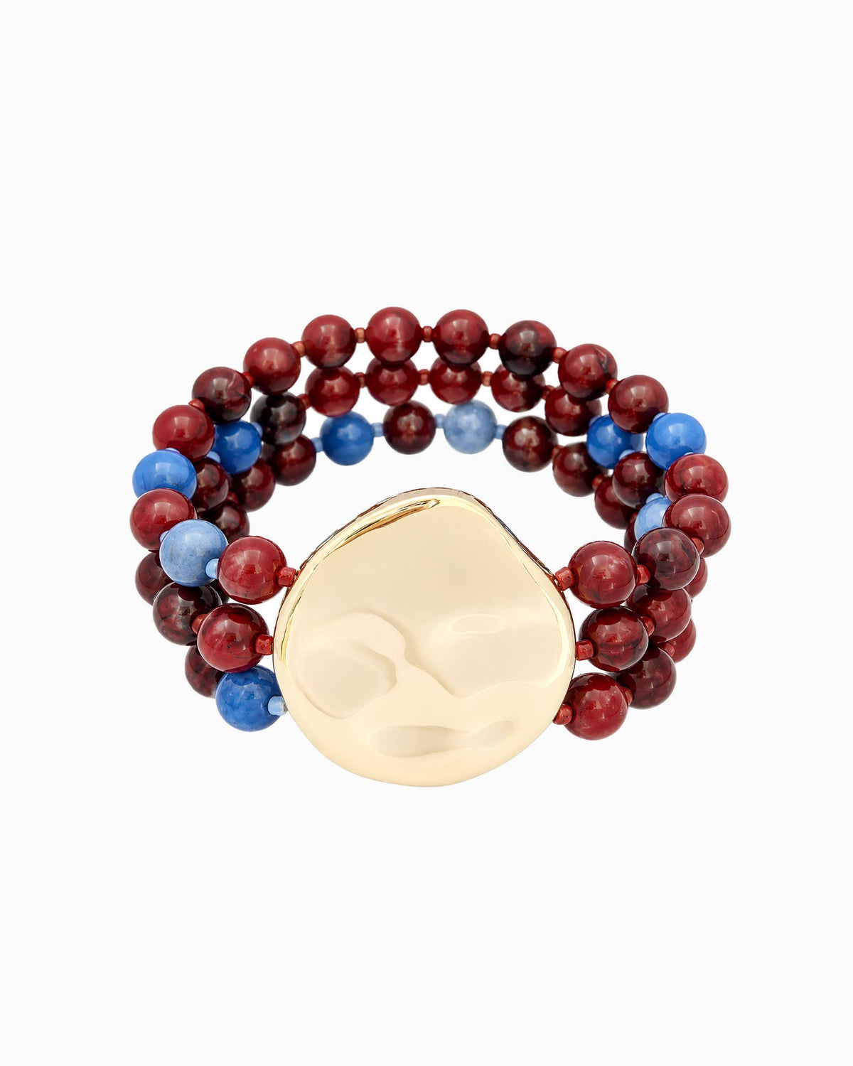 Organic Marbled Bead Layered Statement Bracelet