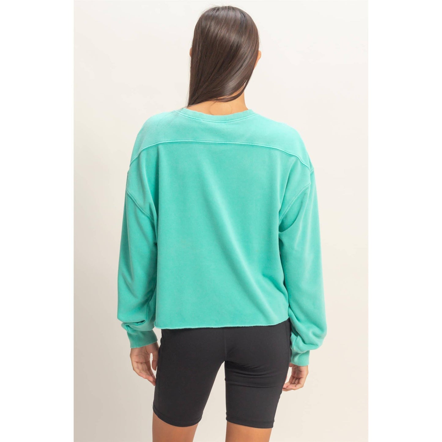 Cropped Mineral Wash Sweatshirt