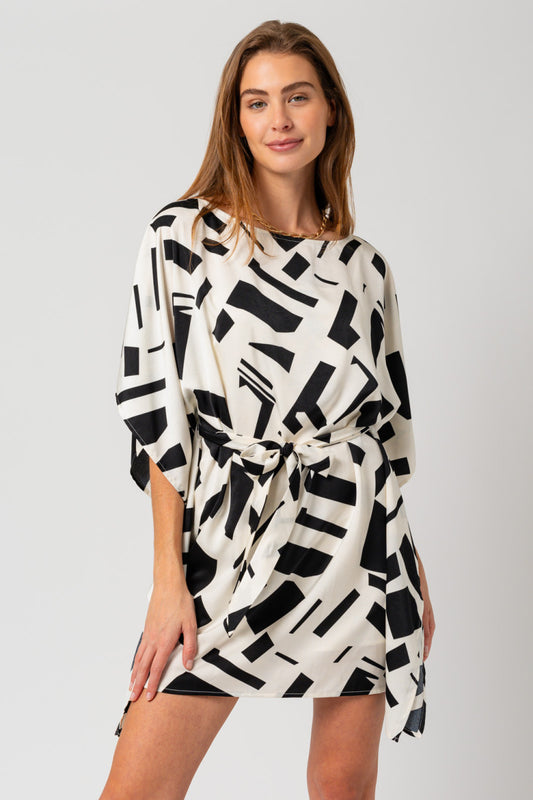 Poncho abstract dress