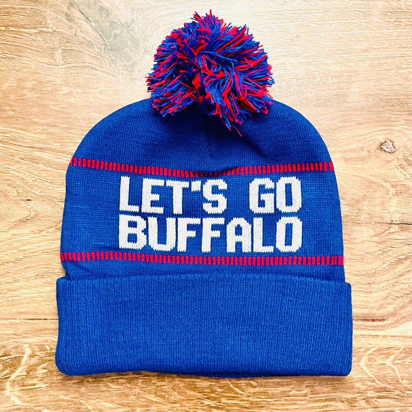 Let’s Go Buffalo knit Bills hat