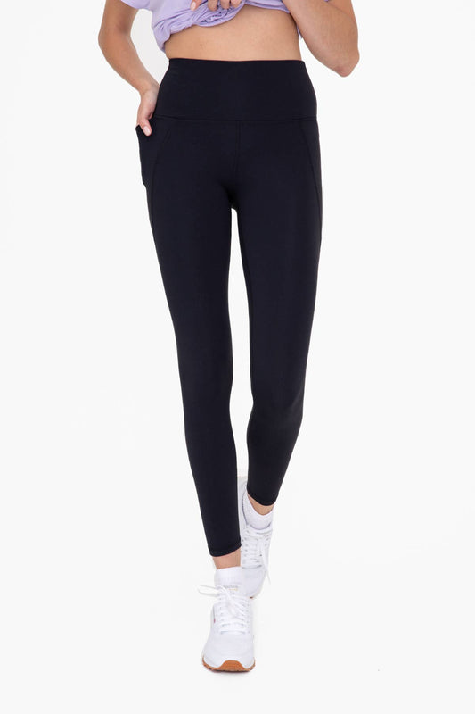 Tapered Band Essential Solid High waist Leggings