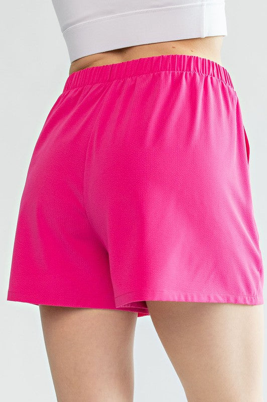 Pink Crinkle Shorts